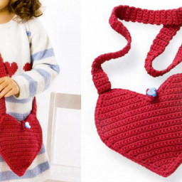 Детская сумочка "Сердечко" крючком, описание