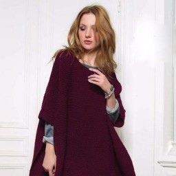 Пончо-накидка платочной вязкой