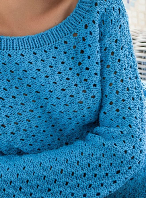 Пуловер ажурным узором спицами. Описание и схемы