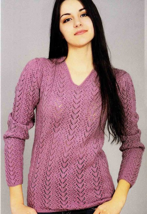 Вяжем пуловер с V-образным вырезом