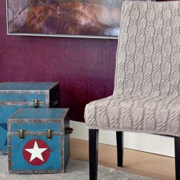 Вязаный чехол на кресло