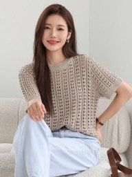 Ажурная футболка кофточка топ спицами