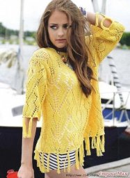 Ажурный джемпер спицами