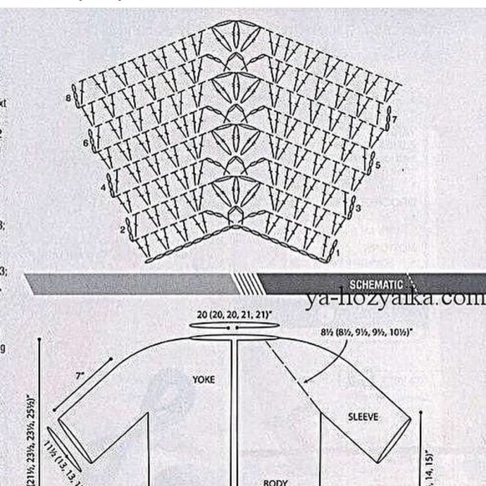 Реглан крючком - подборка схем