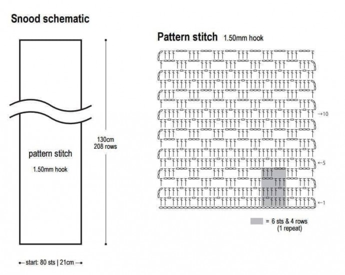 Интересный узор для снуда