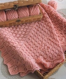 Нежный плед спицами