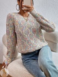 Уютный пуловер спицами