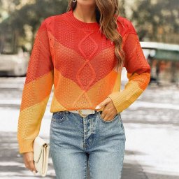 Джемпер с градиентом цвета от Shein