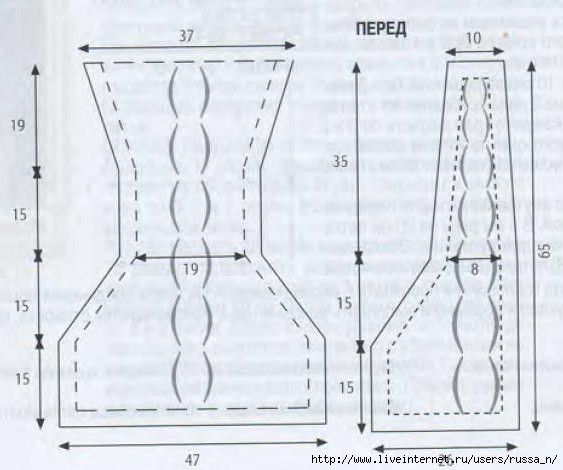 Жилет с капюшоном, вяжем спицами