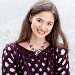 Ажурная туника цвета баклажан