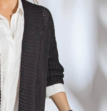 Черный кардиган с полупатентным узором