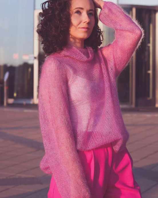 Розовая паутинка из Infinity "Silk Mohair"