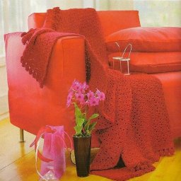 Простой плед крючком