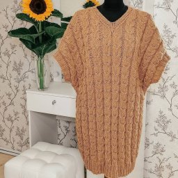 Туника узором "Коса", вяжем спицами