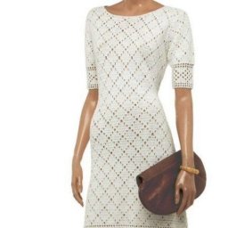 Идея для вязаного платья, узор "Ромбы" шикарно вписывается!