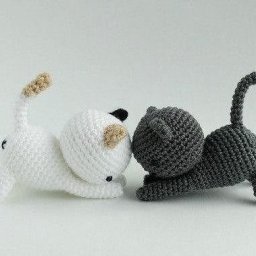 Милые котята, вязаные крючком