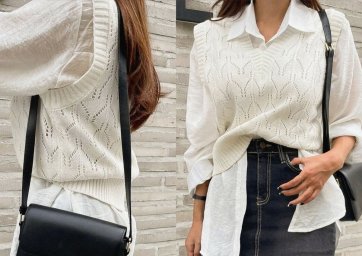 Безрукавка с  ажурным узором