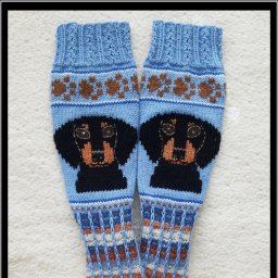 Дизайнерские носочки, с узором "Такса"