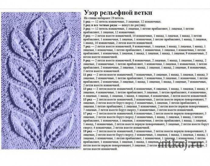 Красивый узор спицами Красивый узор спицами