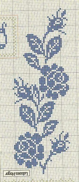 Подборка цветочных узоров для филейного вязания