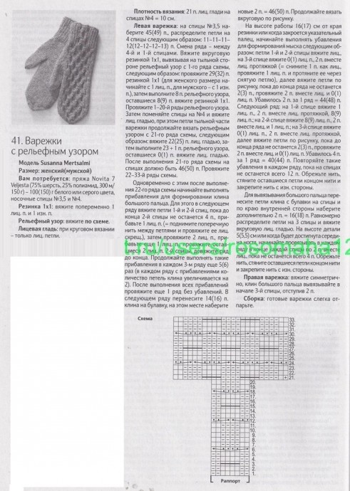 Белые варежки с рельефным узором Белые варежки с рельефным узором
