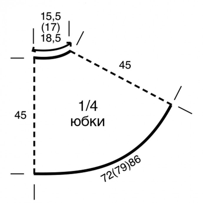 Юбка спицами