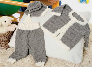 Костюм для малыша, вяжем спицами