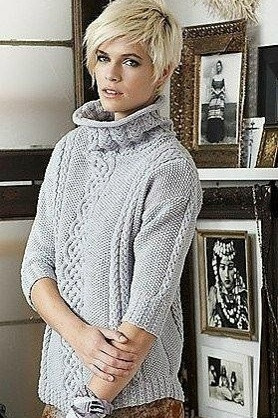 Свободный пуловер с рукавами 3/4