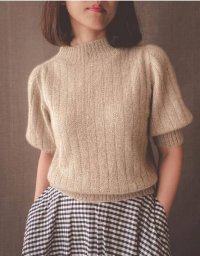 Спицами: Джемпер с коротким рукавом