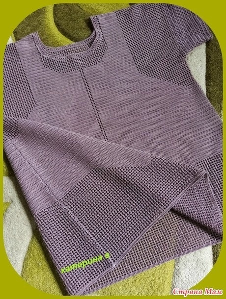 Туника крючком с имитацией жилета