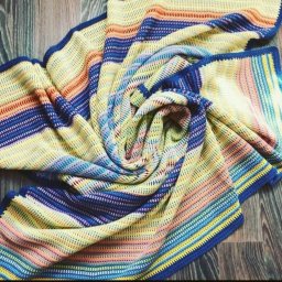 Нежный плед крючком