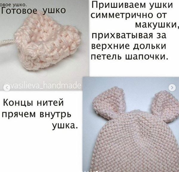 Шапка с ушками для ребенка Шапка с ушками для ребенка