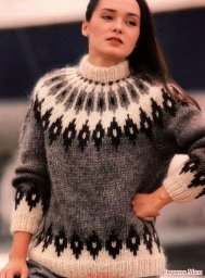 Узор для свитера с круглой кокеткой спицами
