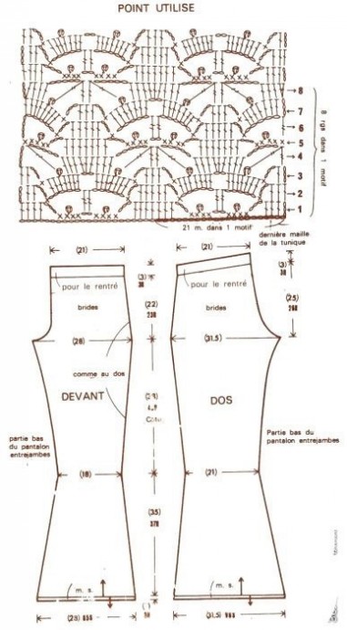 Ажурные брючки, связанные крючком