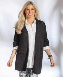 Черный кардиган с полупатентным узором