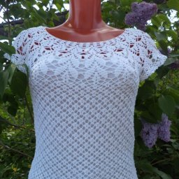 Топ крючком с круглой кокеткой