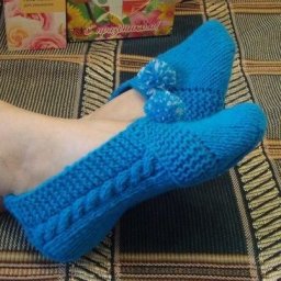 Бесшовные тапочки, вяжем спицами