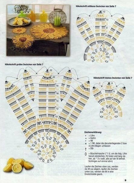 Цветные салфетки крючком