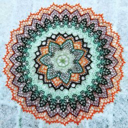 Салфетка "Цветик-семицветик" крючком