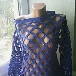 Сетчатая кофточка крючком