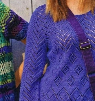 Ажурный пуловер спицами