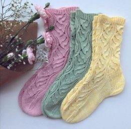 Ажурные носочки спицами