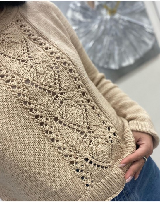 Красивый и простой узор спицами для вязания свитера