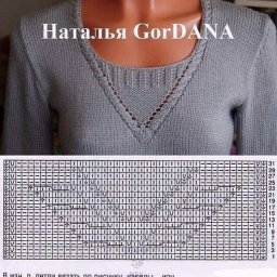 Ложная V-образная горловина спицами