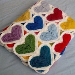 Плед из сердечек