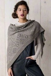 Серая шаль спицами