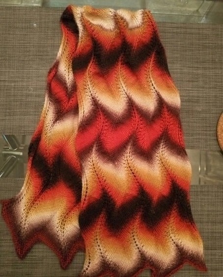 Схема для шикарного шарфа - палантина спицами