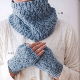 Снуд, митенки спицами