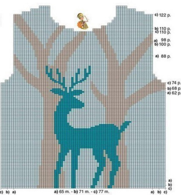 Детский пуловер с узором спицами