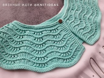 Нежный воротник спицами